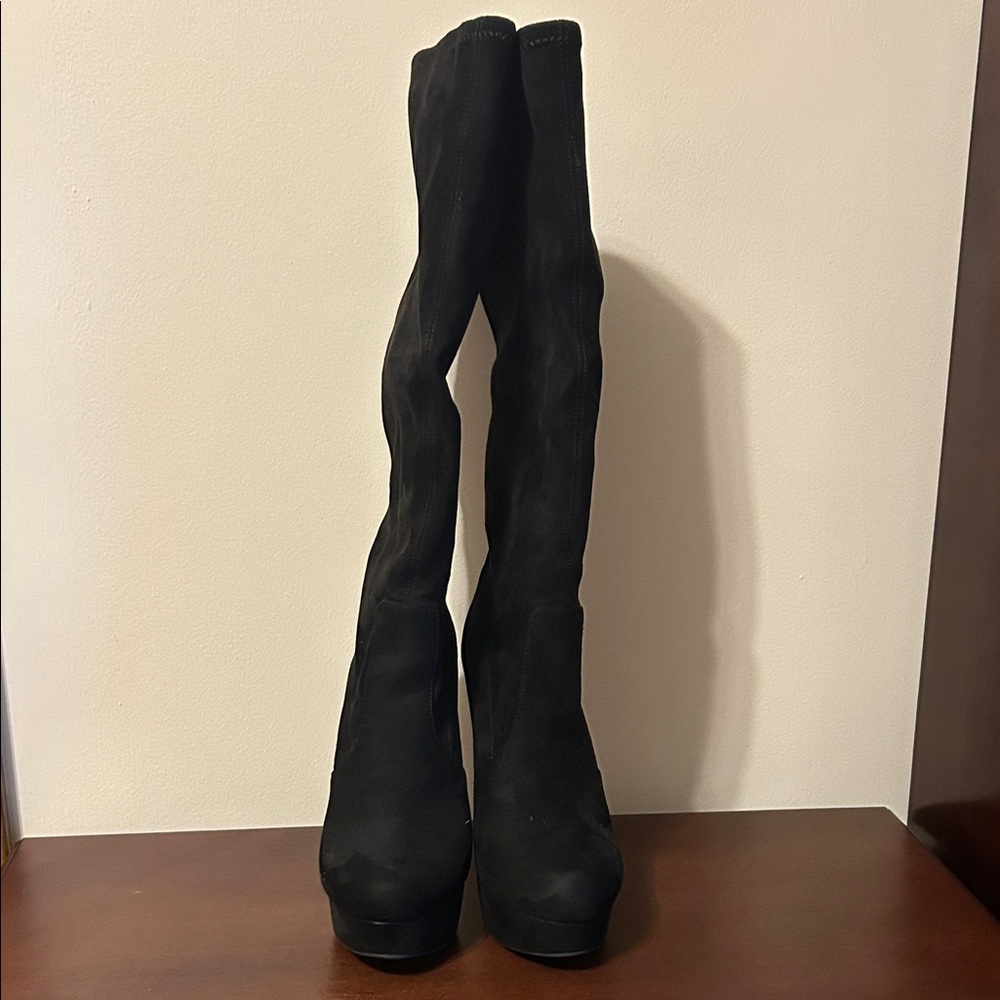 Jessica Simpson Serelli Knee High Black Stretch Boots size 7.5